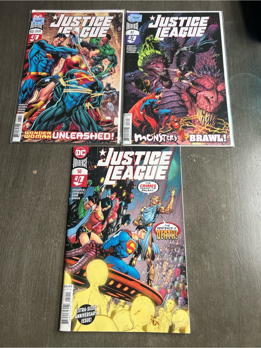JUSTICE LEAGUE #43 47 50 COMIC LOT (2020) DC COMICS VENDITTISPURRIER